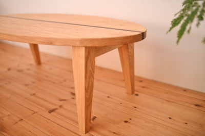 無垢オーダー家具/無垢折りたたみローテーブル(Foling) – 天然木/無垢 