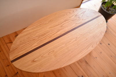 無垢オーダー家具/無垢折りたたみローテーブル(Foling) – 天然木/無垢 