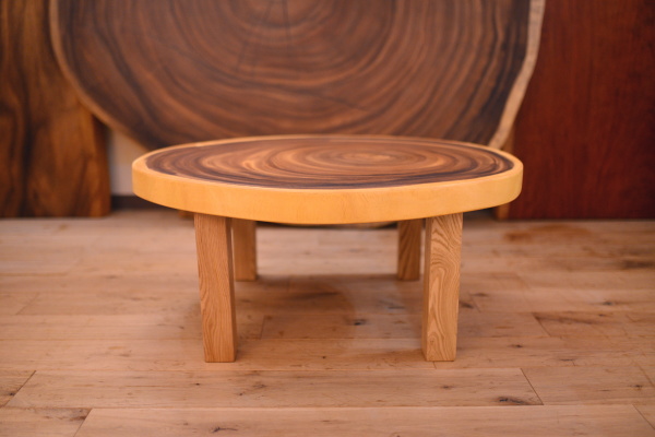 無垢オーダー家具(No.486)モンキーポッド一枚板輪切りテーブル